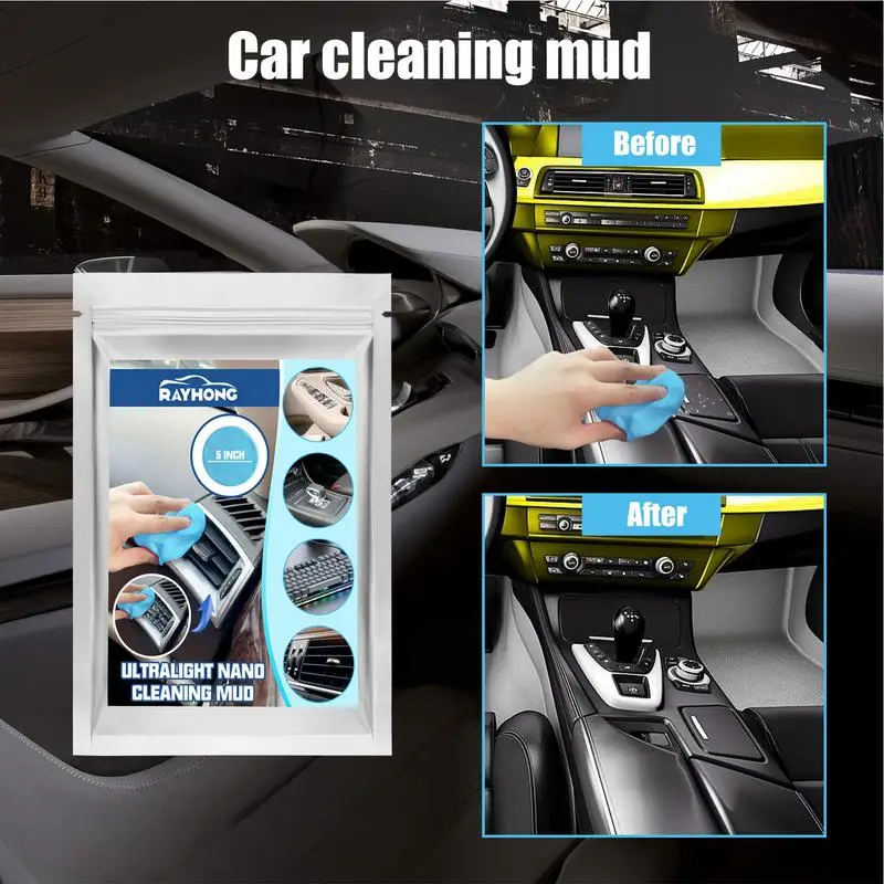 20g Reusable Slime Car Cleaning Mud Multifunction Car Cleaning Gel Air Vent Outlet Cleaning Magic Cleaning Tool for Car Laptops