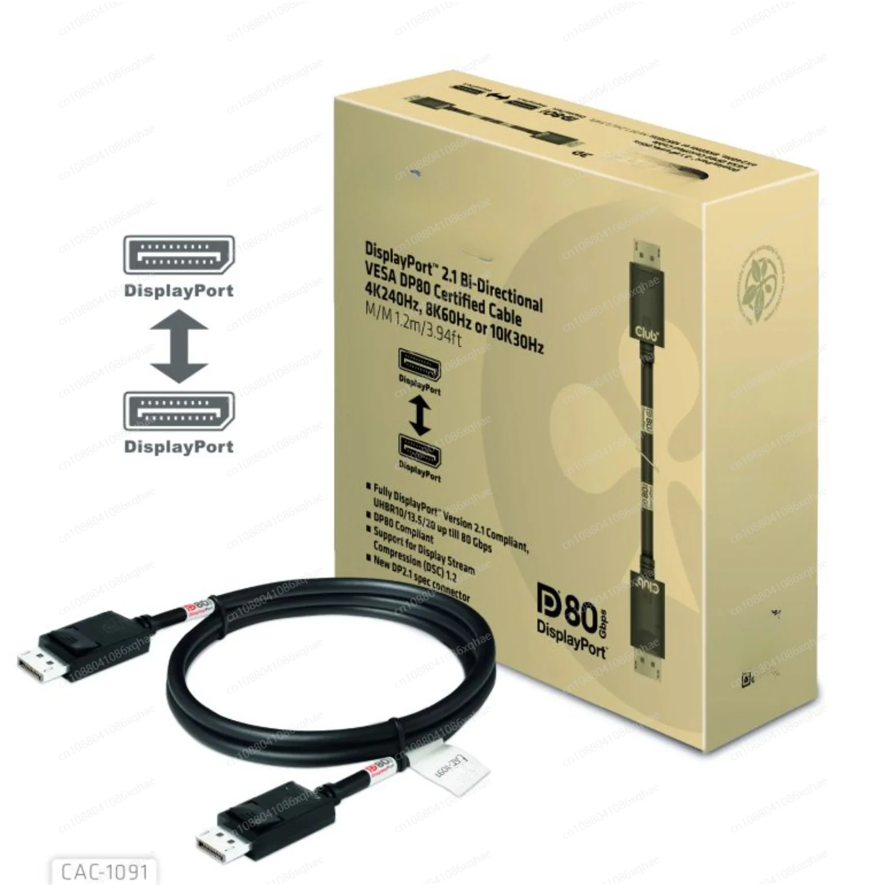 

Видеокабель Club 3d cac1092 Displayport 2.1 dp2.1 vesa dp80 8k 10k