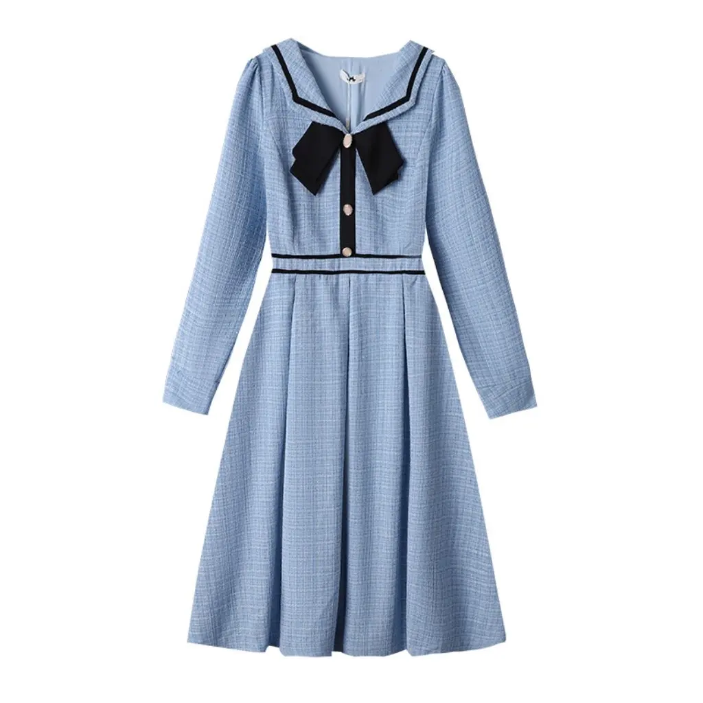 

Extra-Large 300kg Women's Chubby Girl French Retro Fragrant Style Waist Dress for Spring And Autumn High-End Fashion