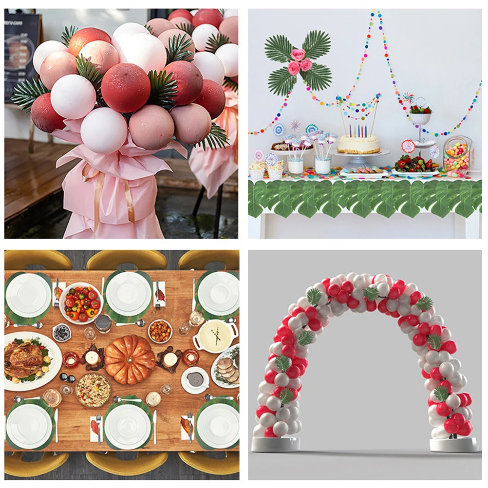 

66Pcs Imitated Monstera Leaves Hawaii Theme Tropical Leaves Decor Fake Monstera Props for Home Bar Restaurant False Leave Decor