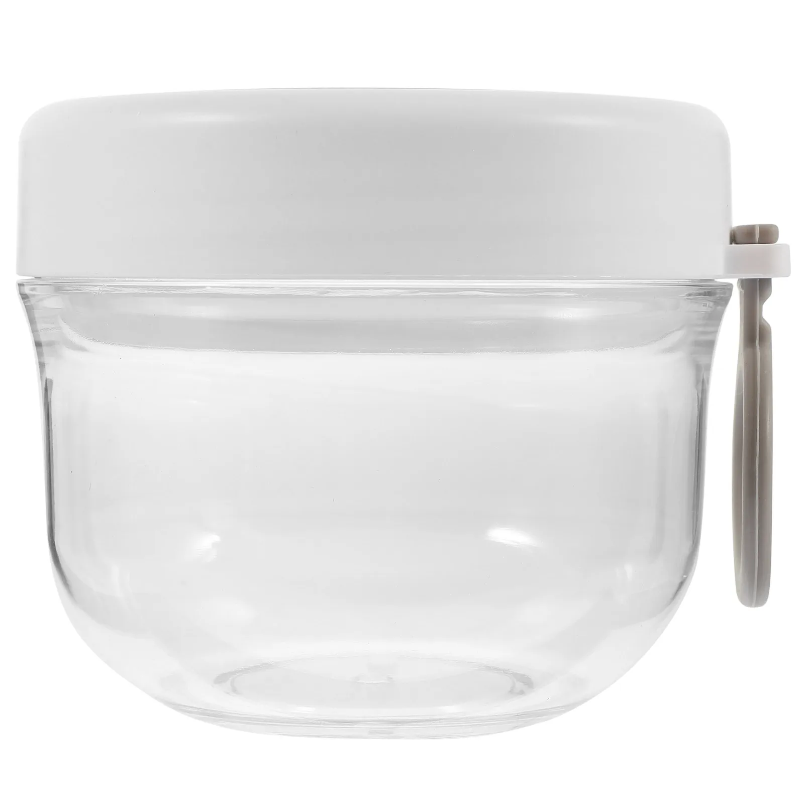 

Portable Breakfast Cup White 400ml Containers Spoon Overnight Oats Mason Jar Leak Proof Glass Yogurt Storage Travel Safe