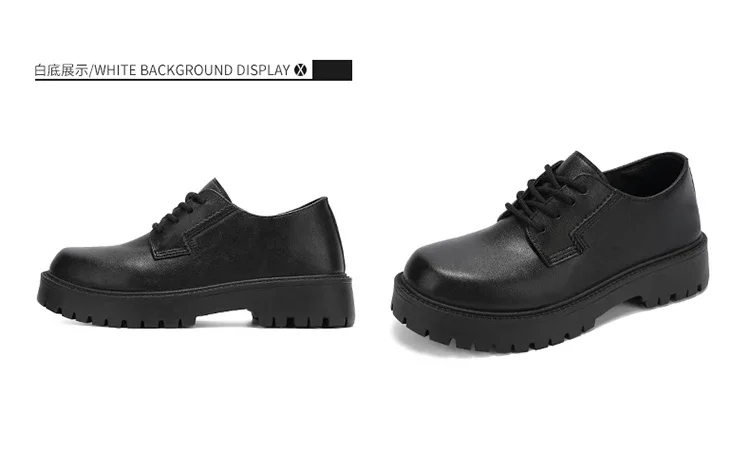 Herren Matte Leder Plateau-Derbyschuhe Schnürschuhe mit Dicker Sohle Casual Business Anzugschuhe Männliche Alltagsschuhe für die Straße – Detail 13