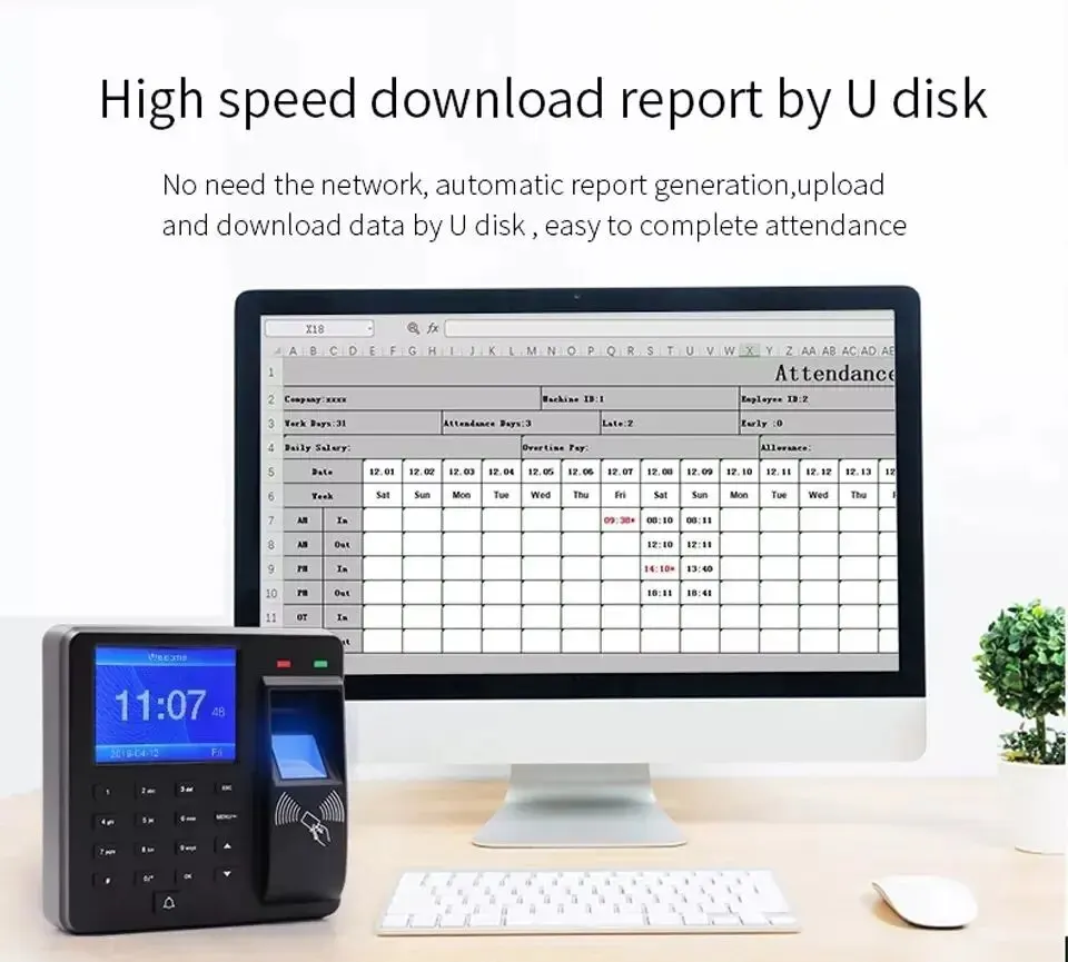 M10 контроль доступа и посещаемость устройство «все в одном» скачивание отпечатков пальцев + пароль + идентификационная карта функция скольжения тревоги U-диск загрузка