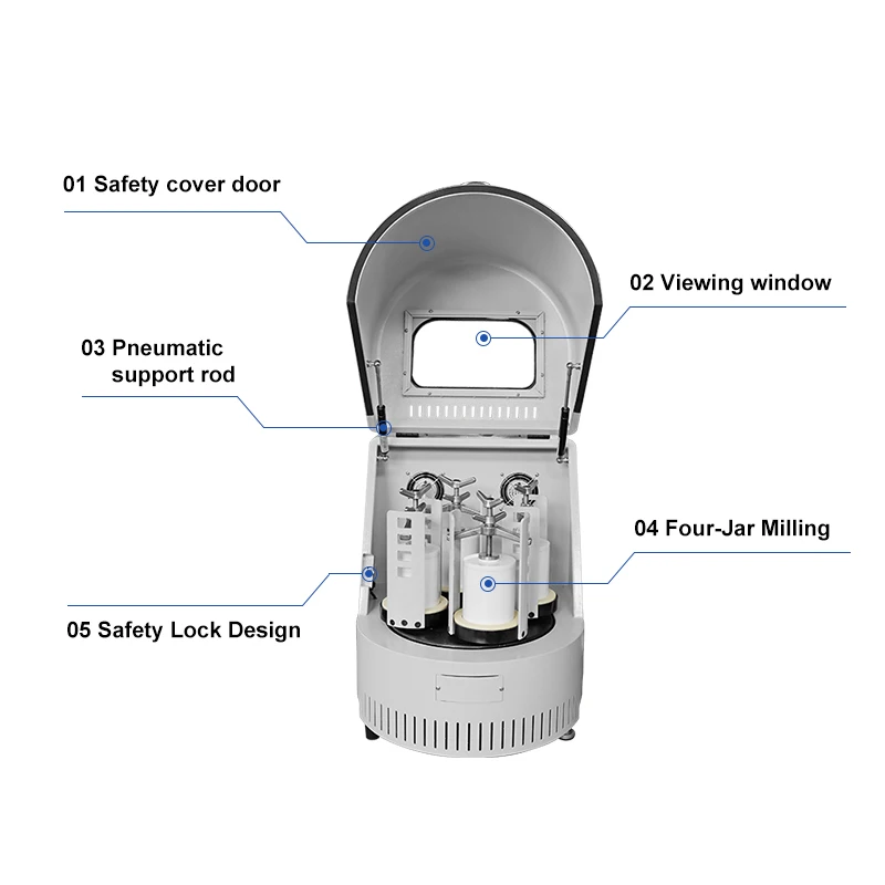 2026 CZJElectric Vertical Semi Circular Planetary Ball Mill 4L Frequency Control Four Jar Design Low Noise For Laboratory Powder