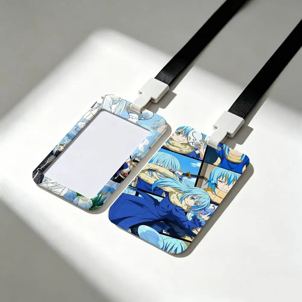 Slime R-Rimuru Tempest Card Holder Neck Strap Pendant Door Badge Holder Lanyards Keychain Work Credential Case Gift