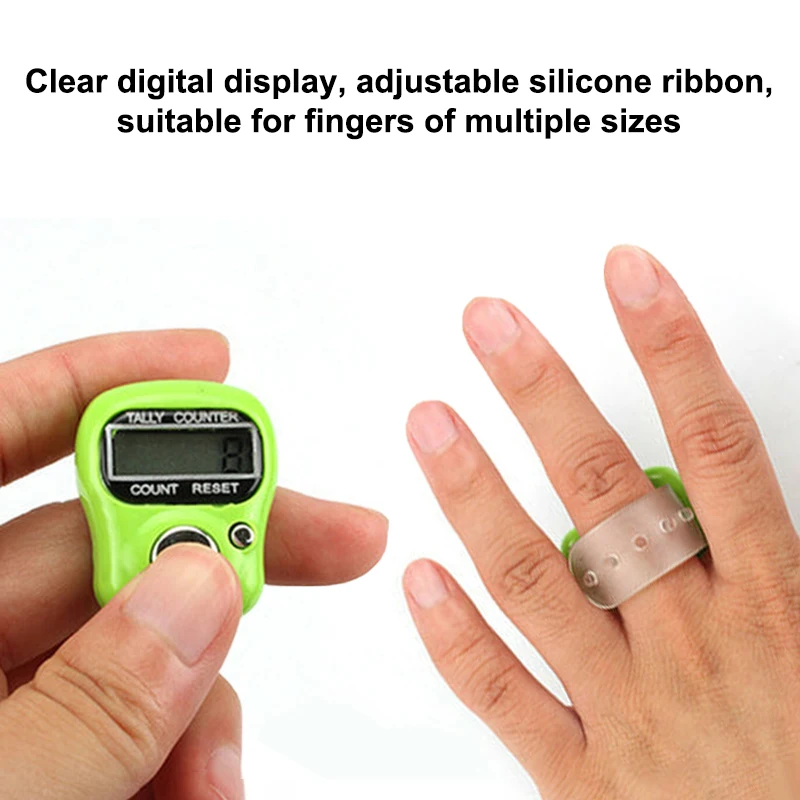 Finger Counter w/ Compass Islamic Tasbih Bead 5 Digital LED Electronic Handheld Tally Counter Clicker Counter Ring