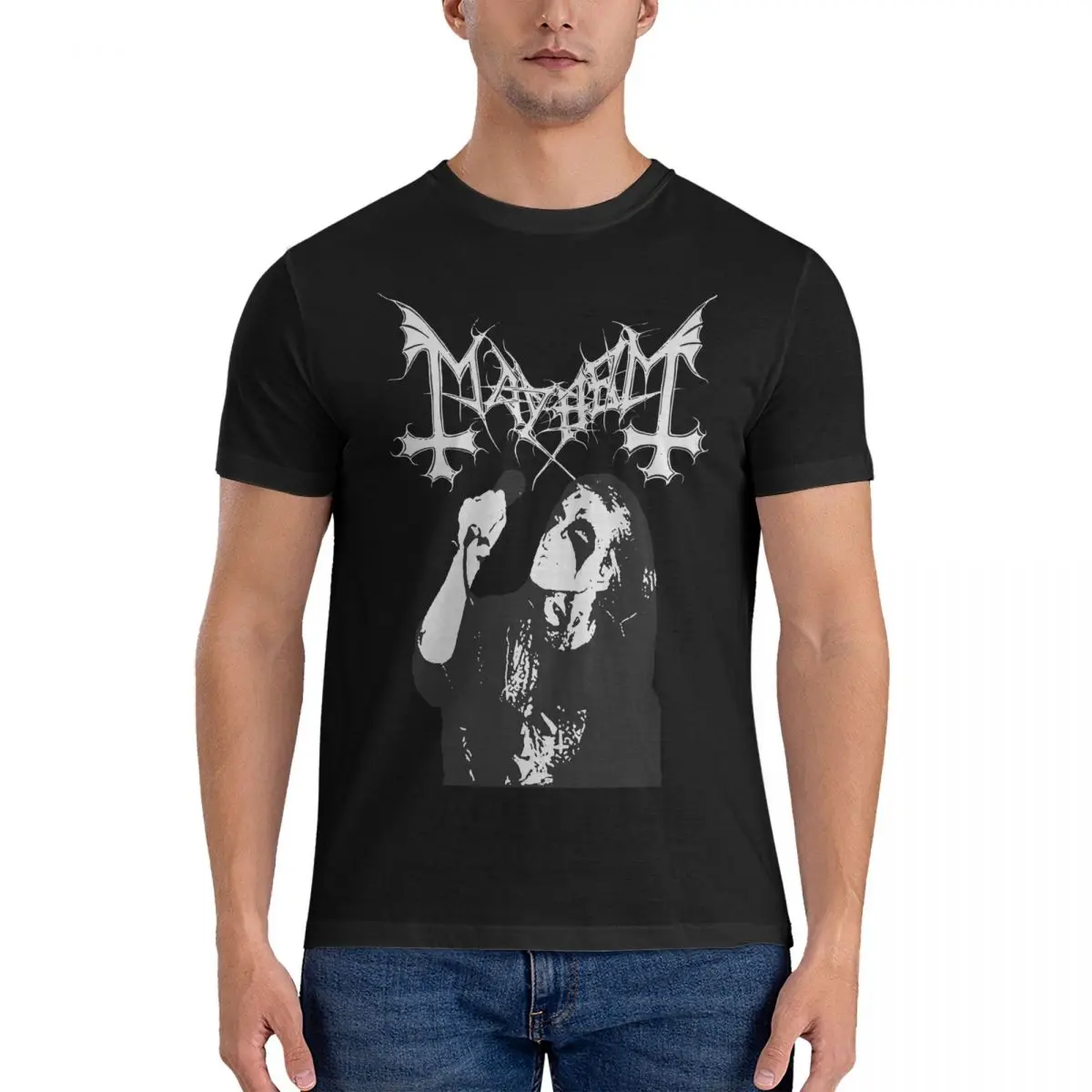 Men's Mayhem Norway Band Original Logo Fanart In Memory Of Per Yngve Ohlin Dead T Shirts Mayhem 100% Cotton Clothes Humorous