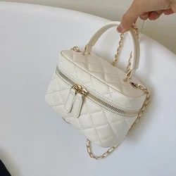 Bolso de hombro de Pu con hilo de coser para mujer, bolsa pequeña y ligera con cubo, a la moda, novedad de verano, 2024