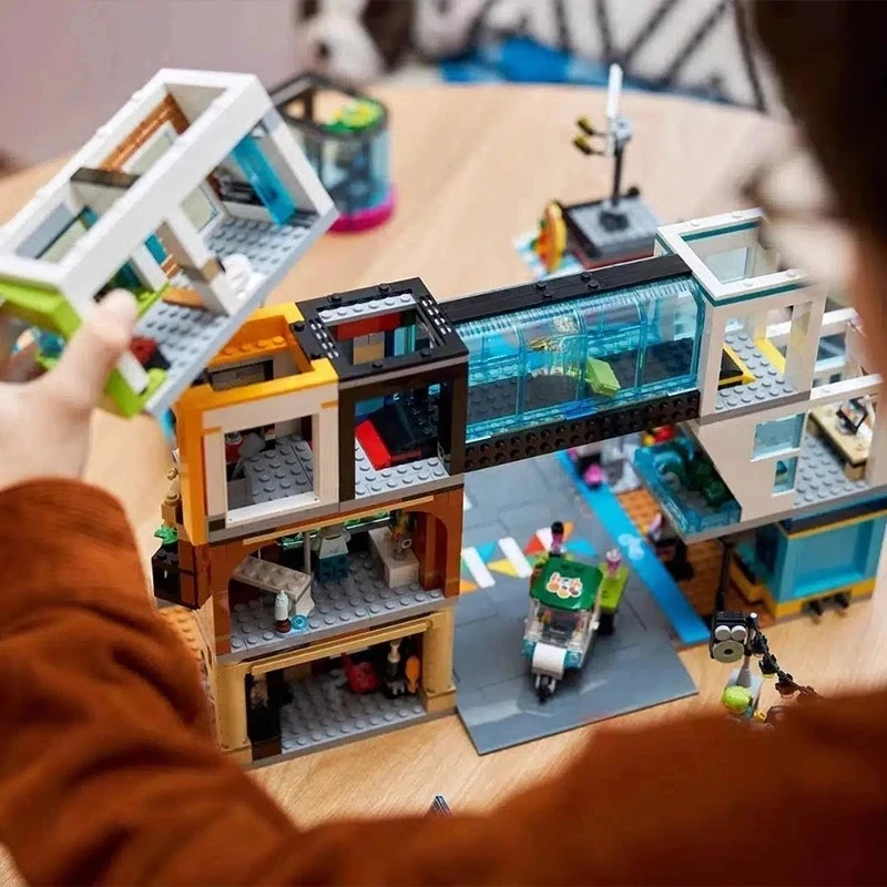 New product 2010PCS city center modern metropolis 60380 building blocks street view toys boys and girls children's gifts