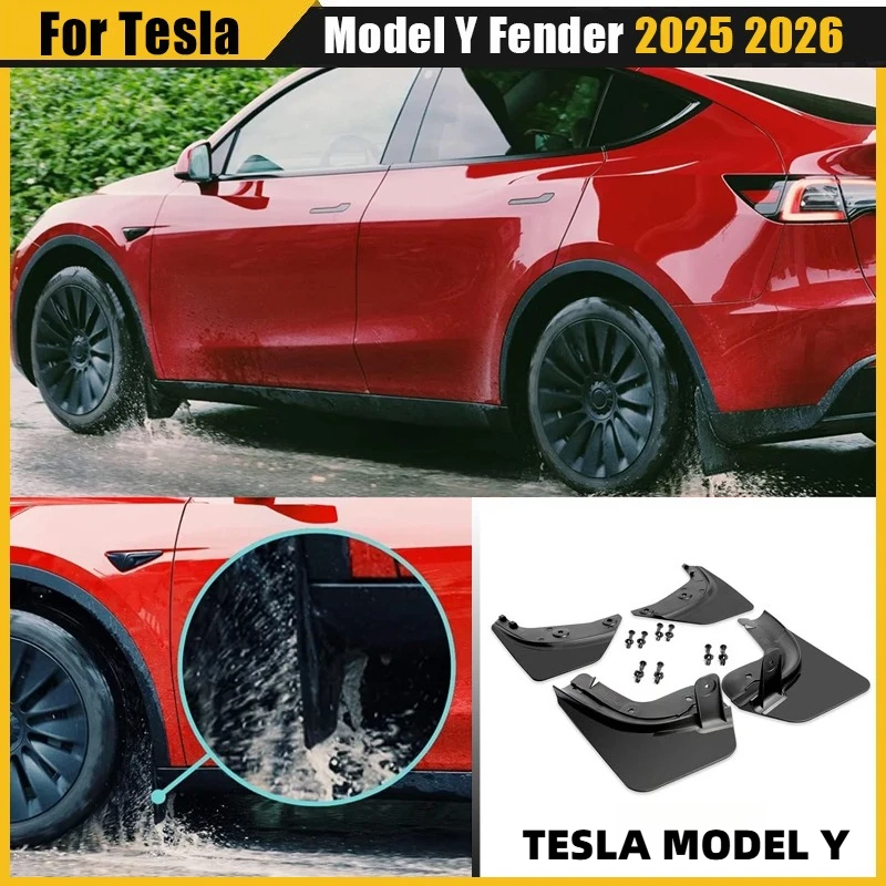 Fender For 2025 2026 Tesla Model Y Juniper Launch Mud Flaps All Weather Mudguards No Drilling Required Mudflaps Accessories