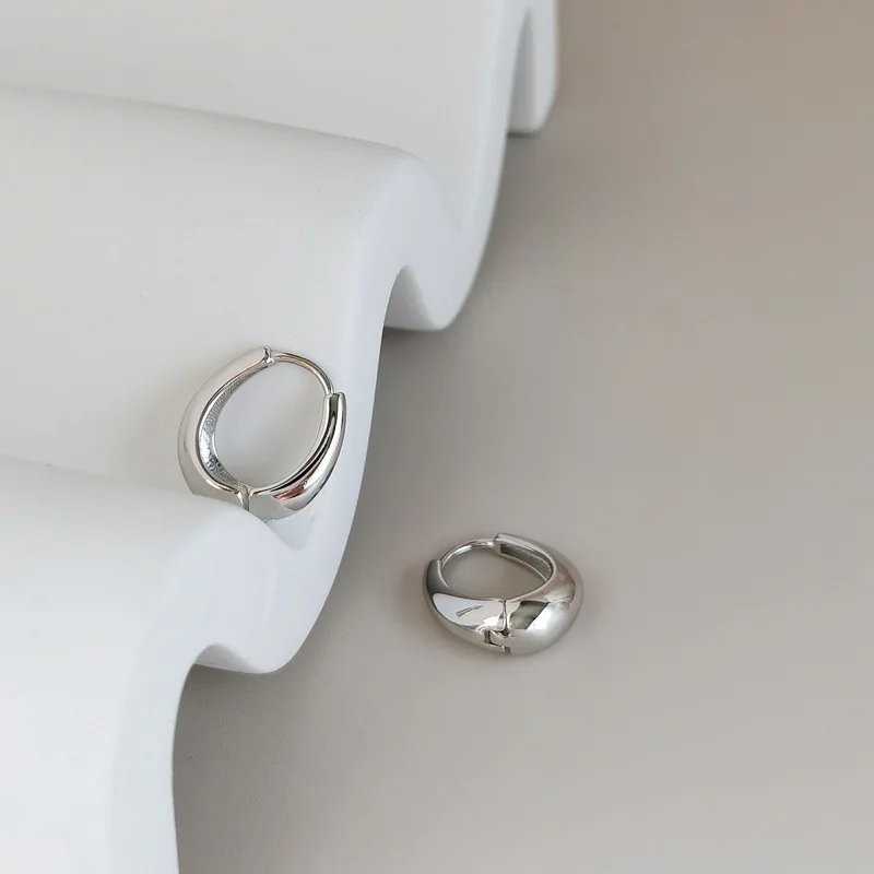 Unique 925 Sterling Silver Hoop Earrings for Women, Minimalist Style, Suitable for Daily Wear and Commuting