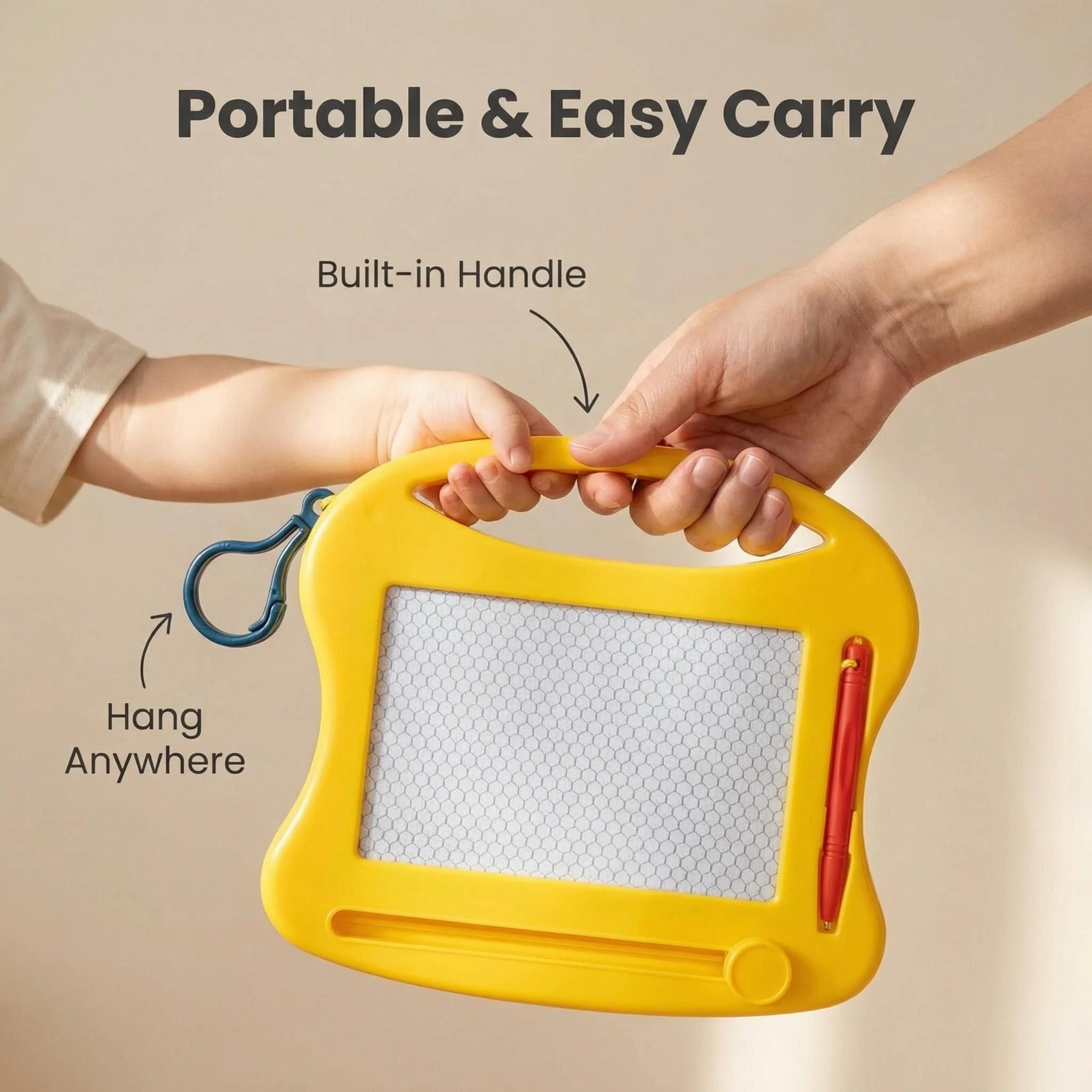 8PCS 5Inch Magnetic Drawing Board Reusable Erasable Doodle Pad for Kids with Hooks Educational Learning Toy for Toddlers Parent