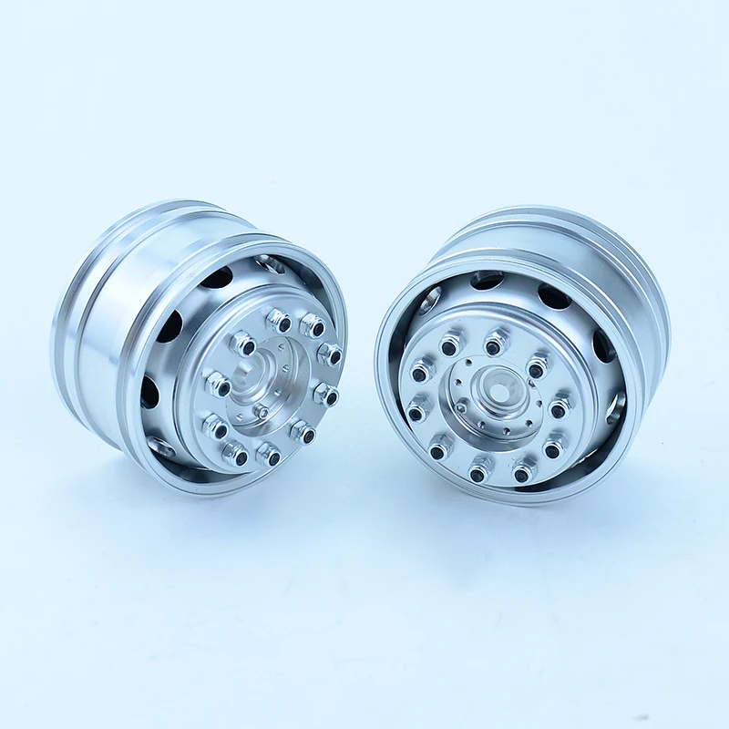 2pcs Metal Wheels Bearing Hub Rim for 1/14 Tamiya RC Dump Truck SCANIA 770S R620 VOLVO BENZ Arocs MAN TGX LESU Car Accessories