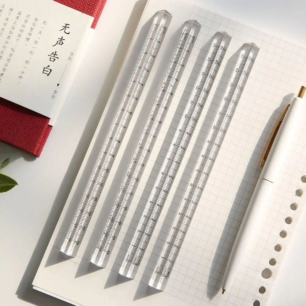 High Quality Plastic Triangular Ruler 15/20cm Transparent Measuring Tool 3-Sided Scale Straight Ruler Students