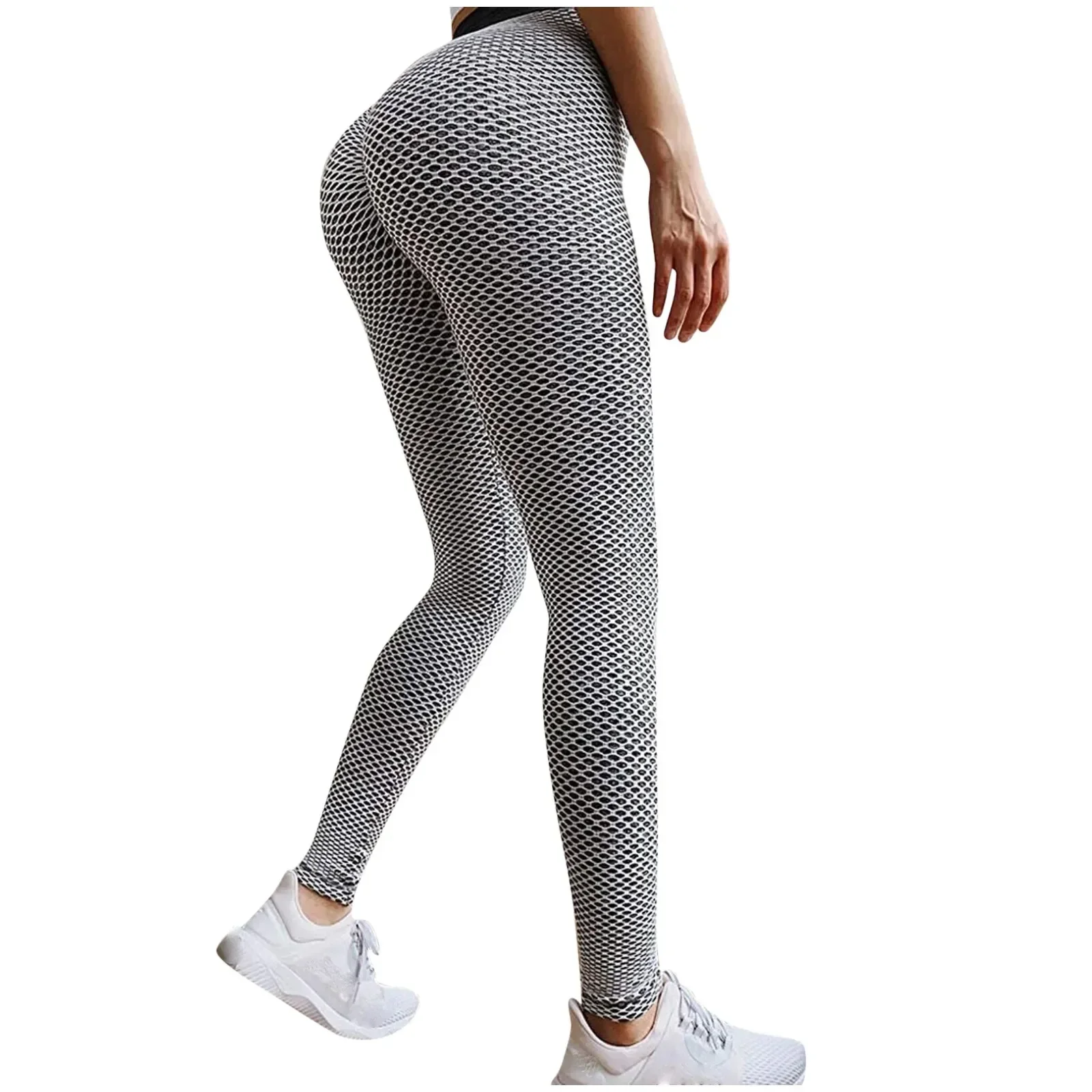 2PC Women\'s High Waist Workout Butt Lifting Leggings Tummy Control Stretch Yoga Pants Fitness Running Gym Sports Active Pants