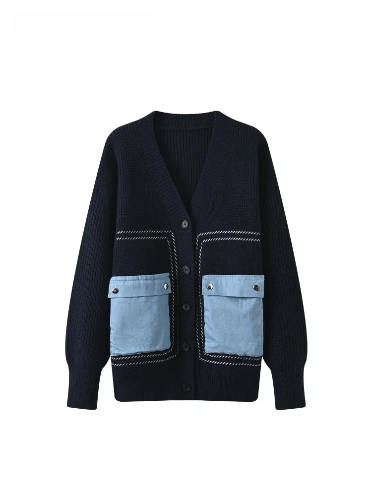 

Женский трикотаж V-Ne Long Sve больших размеров, моющийся свитер Lazy Sle, осень-зима, Новое поступление, удобный уютный шерстяной...