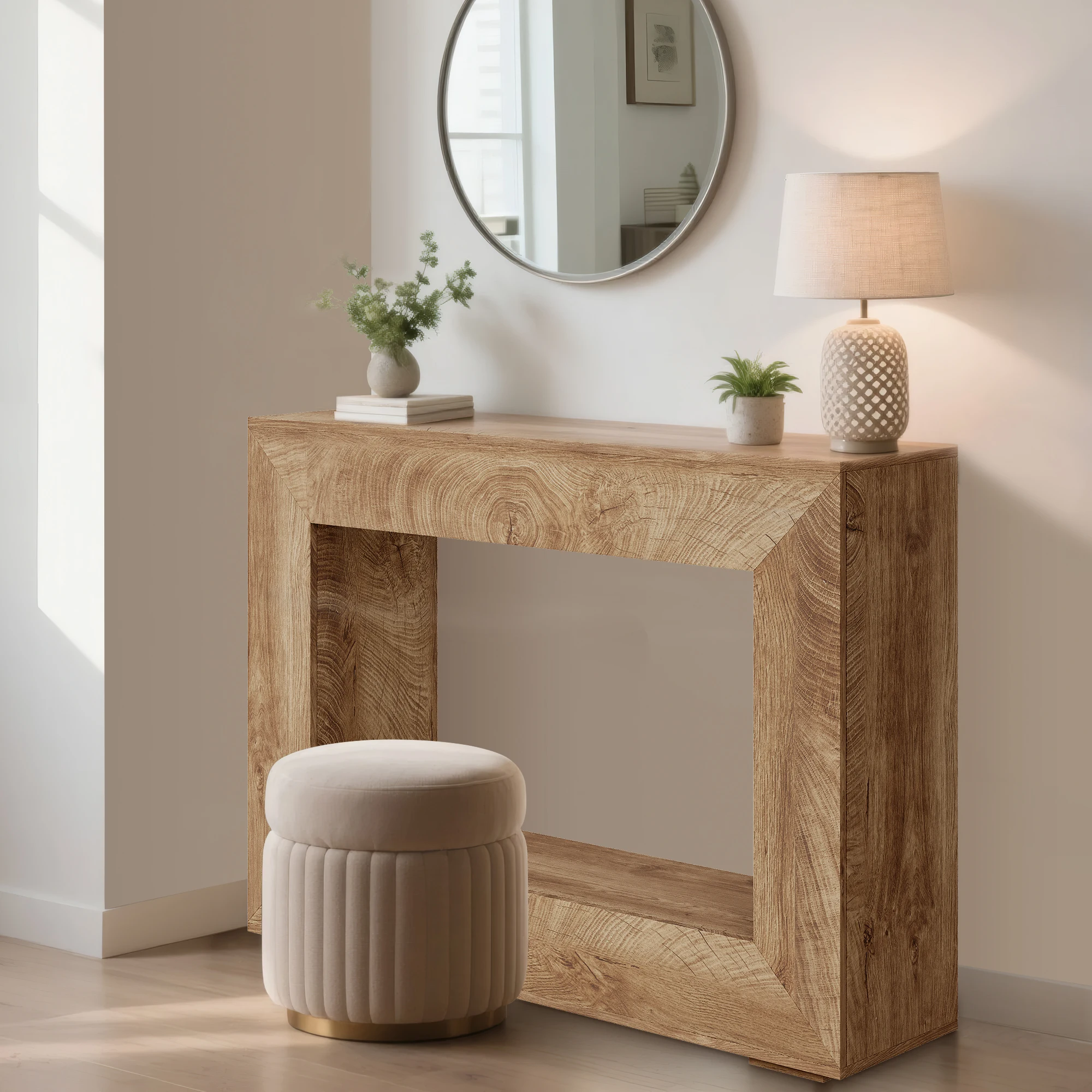 Modern Black Console Table with 2-Tier Storage – Sturdy Narrow Sofa Accent Table for Living Room, Hallway, Foyer & Bedroom – Easy Assembly