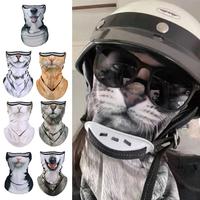 3D Cat Dog Cute Animal Balaclava Motorcycle Motocross Ski Snowboard Hat Helmet Liner Biker Neck Warmer Face Cap Cycling Headgear