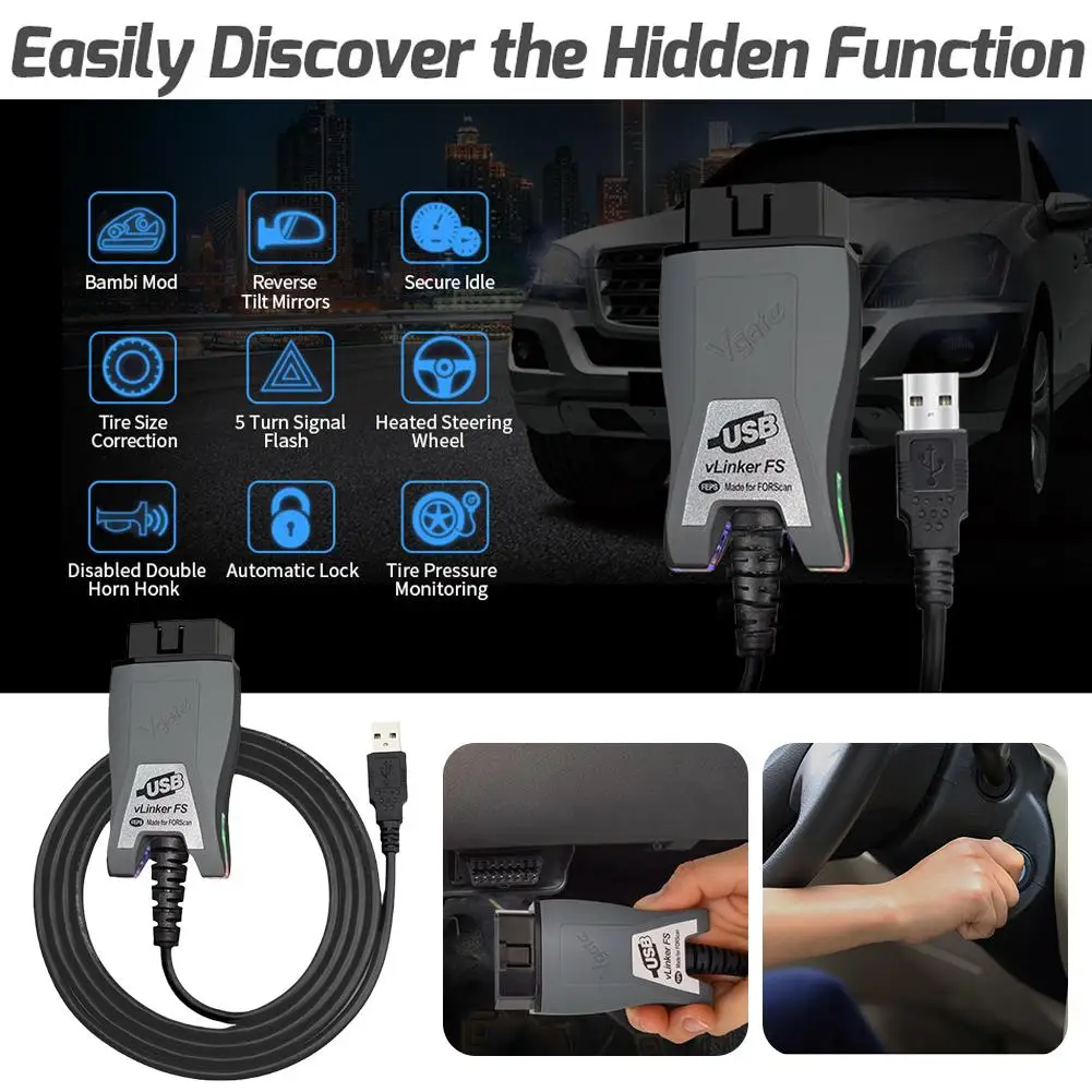 

VLinker FS USB сделано для FoRscan OBDII автомобильный инструмент для диагностики неисправностей автомобильная проверка неисправностей автомобильные аксессуары Y2Z3