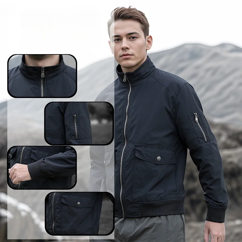 

Spring Autumn Windbreaker Mens Tactical Jacket Windproof Outdoor Bomber Coat Men Casual Sports Jackets Male Outwear Baseball Top