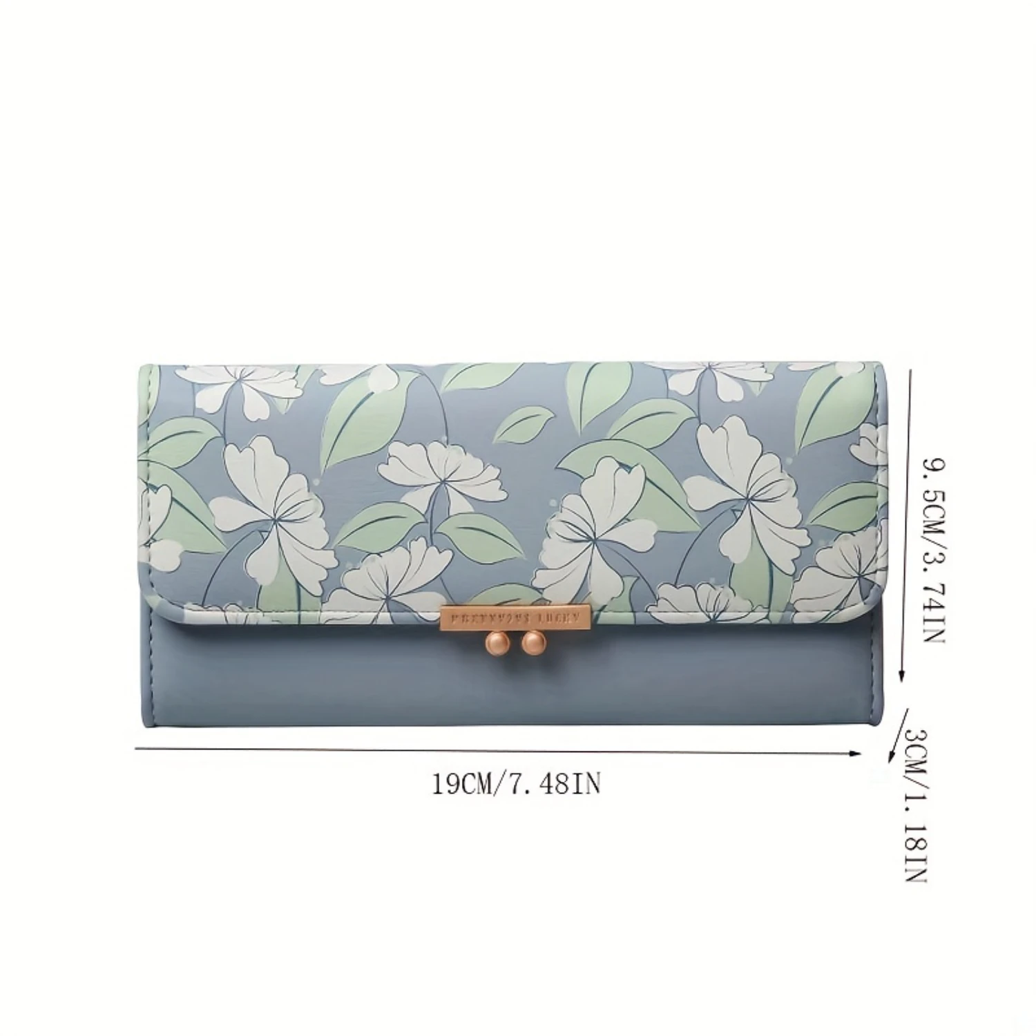 Portafoglio lungo con pochette classica con stampa floreale, portamonete a tre ante, portacarte con portafoglio casual con slot multipli