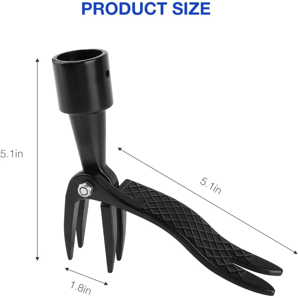 With 4 Claws - Stand Up Weeding ToolManual Weeder Remover for Garden, Hand Weed Root Pulling and Picker, Grabber-No Handle