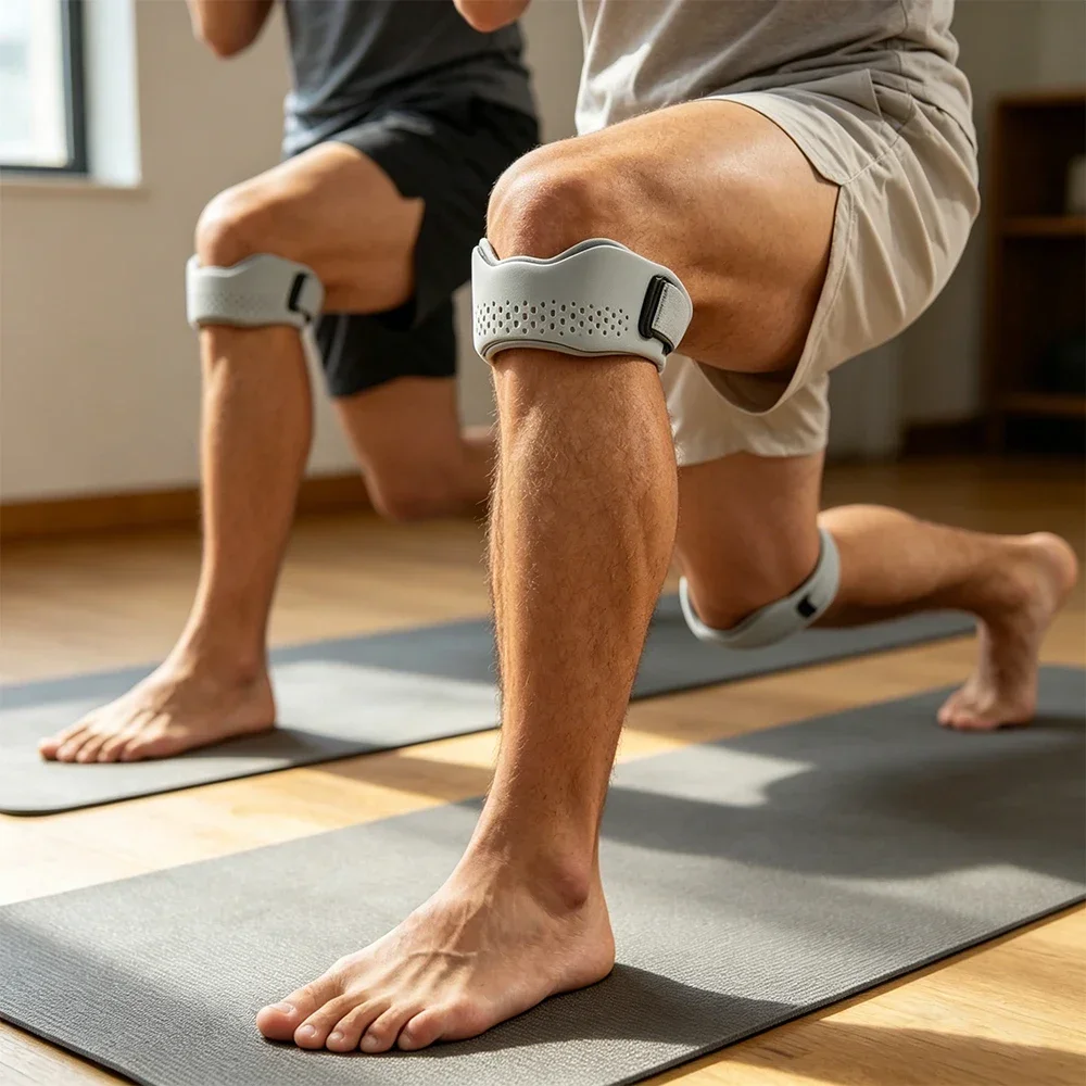 1/2 Stück Silikon-Patellasehnen-Stützband, verstellbare Kniegurte für Männer und Frauen, Sport, Laufen, Tennis, Springerknie – Detail 11