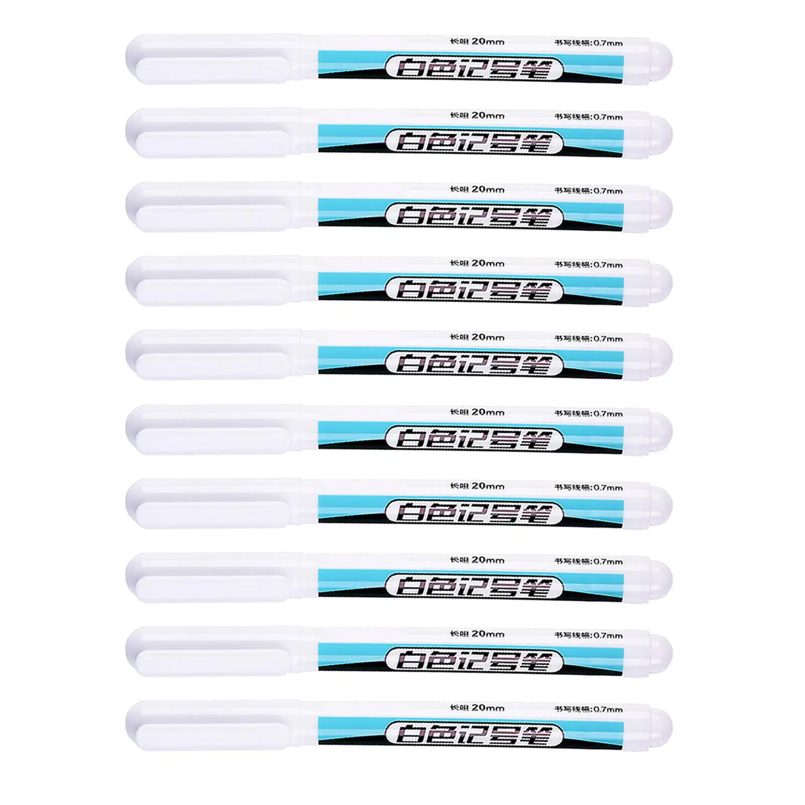 Waterproof Deep Hole Marker Pen with 20mm Long Tip - Pack of 10, and Versatile