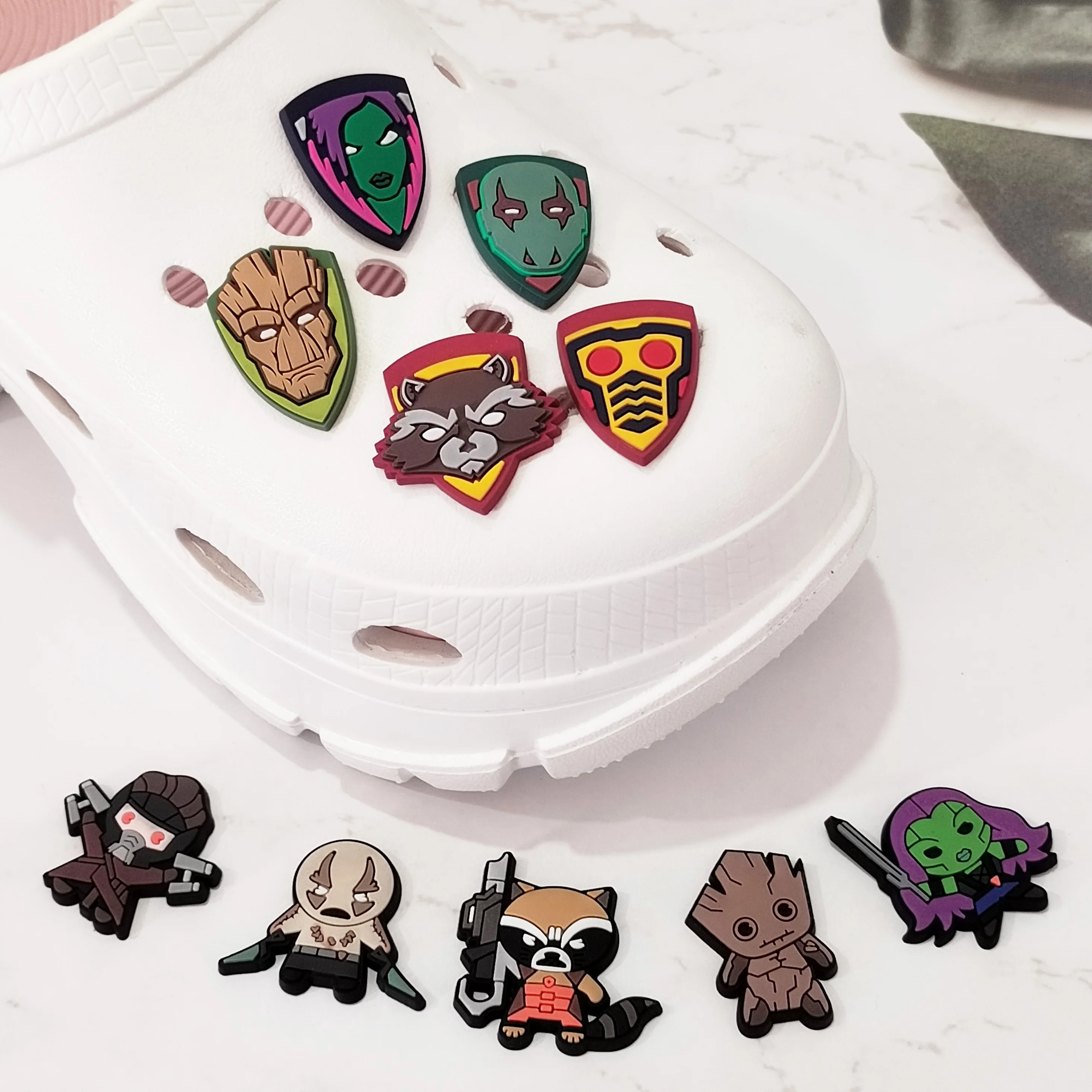 5-28pcs/set Marvel superhero Iron Man Spider-Man Series ​for Shoe Charms Accessories for Classic Clog Shoe Decoration Kids Gifts image 5