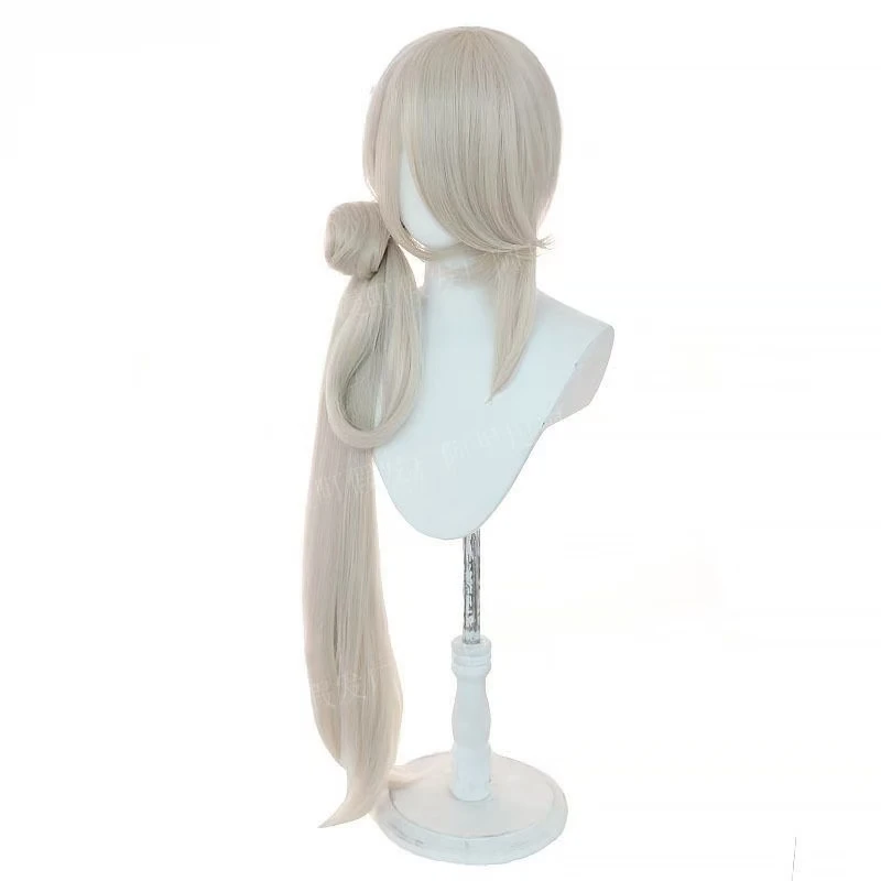 Imanotsurugi Anime Character Cosplay Wig Long Hair with Hair Bun Rose Net Cap Heat Resistant Synthetic Fiber Wig for Halloween