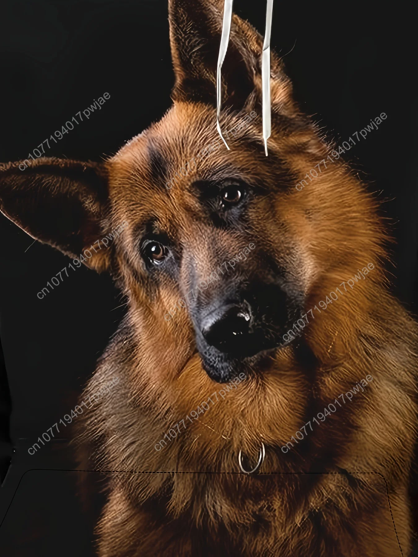 Moletom com capuz masculino com estampa de pastor alemão 3D / pulôver aconchegante de manga comprida com bolso canguru / poliéster para primavera e outono / casual St