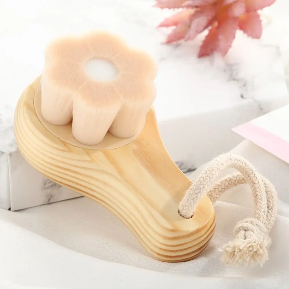 Mee-Eter Badaccessoires Bamboe Houtskoolharen Wassen Gezichtsborstel Massage Scrubber Gezichtsreinigingsborstel Huidverzorgingstool