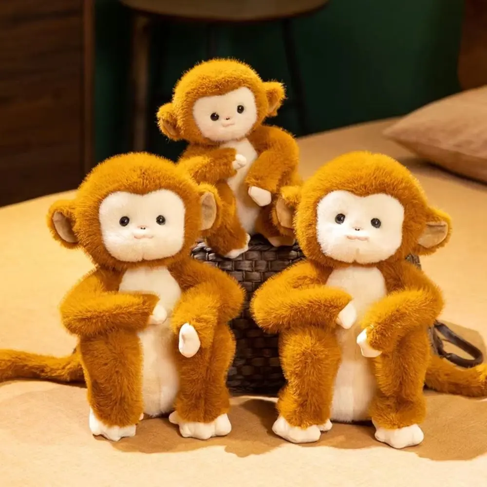 

Creative PP Cotton Simulation Monkey Fluffy Interactive Stuffed Monkey Handmade Collection Animal monkey Home Decor