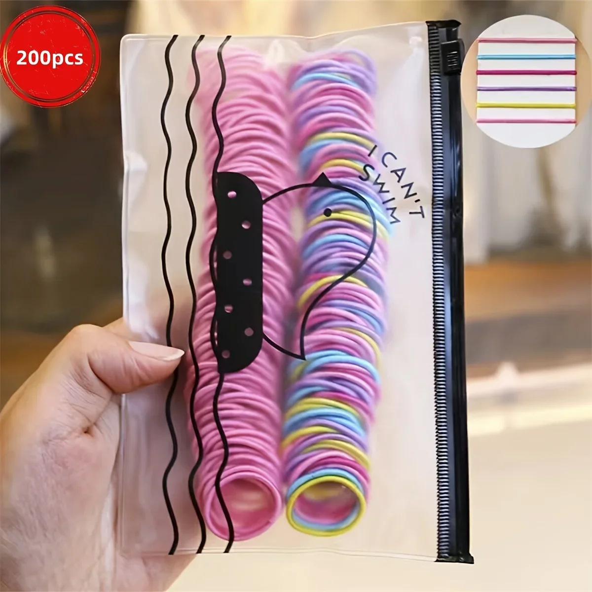 50/100/200/300pcs Cute Hair Ties For Kids & Girls, Colorful Elastic Polyester Hair Ties, Ideal Choice For Gifts