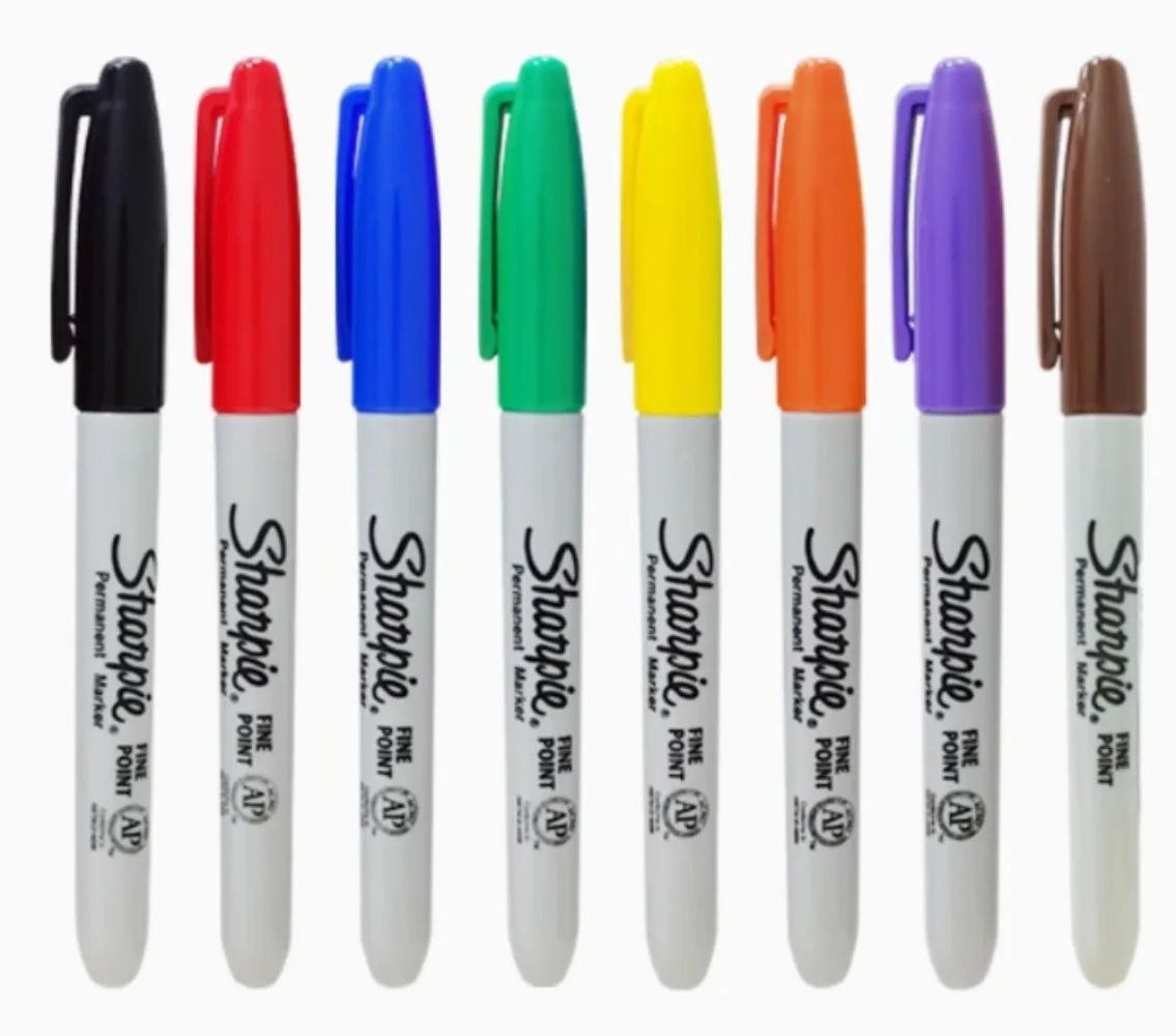 

8/16 шт. набор перманентных маркеров Sharpie, водостойкий маркер для краски, 1 мм, гладкий маркер с тонким наконечником для металлических шин 30001