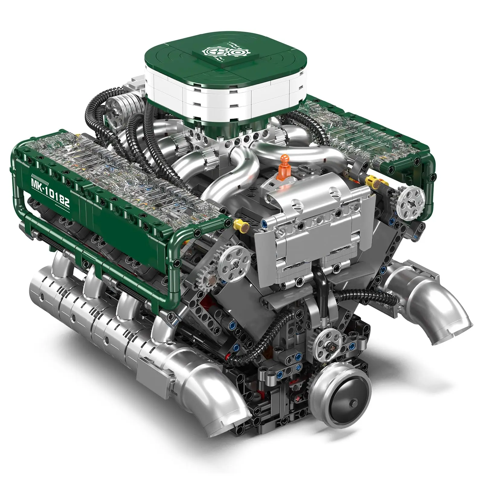 Mould King-motor de tanque técnico eléctrico V8, modelo 10182, coche de carreras, bloques de construcción, montaje de ladrillo, juguete para niños, regalo