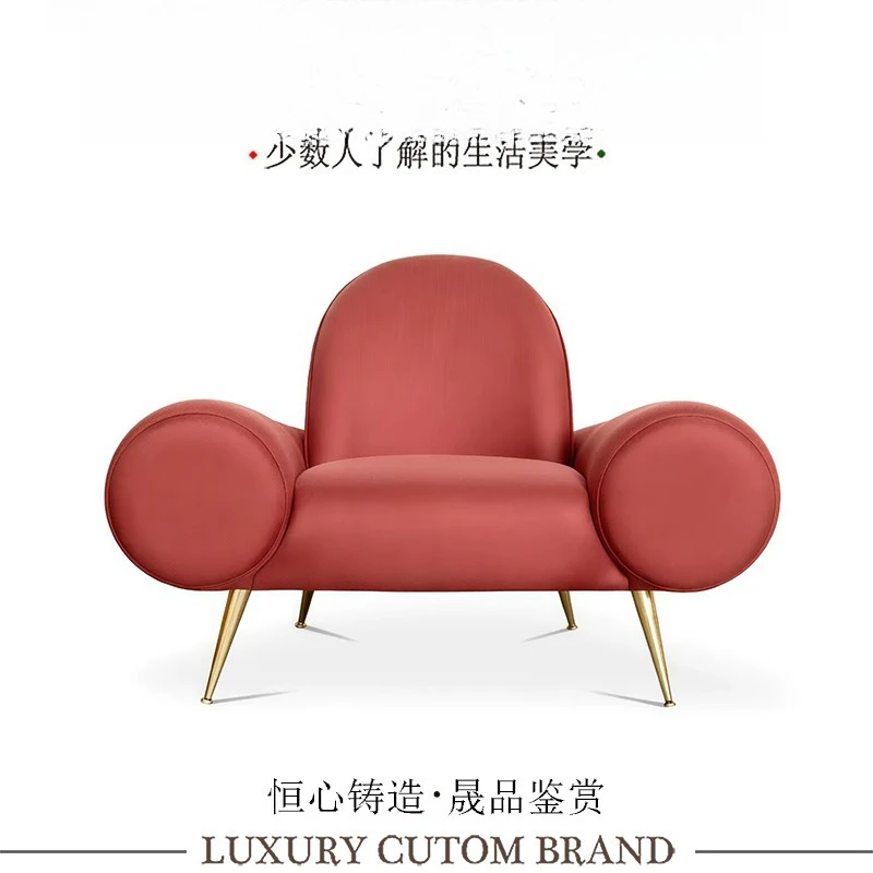 Modern designer high-end fabric sofa chair Villa living room creative light luxury armchair