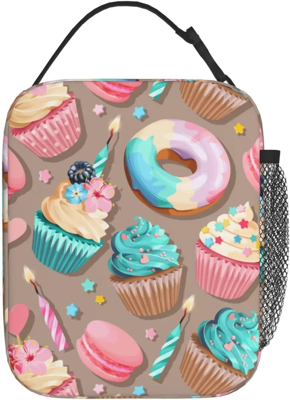 Lunch Bag foMen Women Cupcakes And Donuts Lunch Bags Reusable Insulated Thermal Lunch Box Portable Tote Bag Cooler Picnic Bag