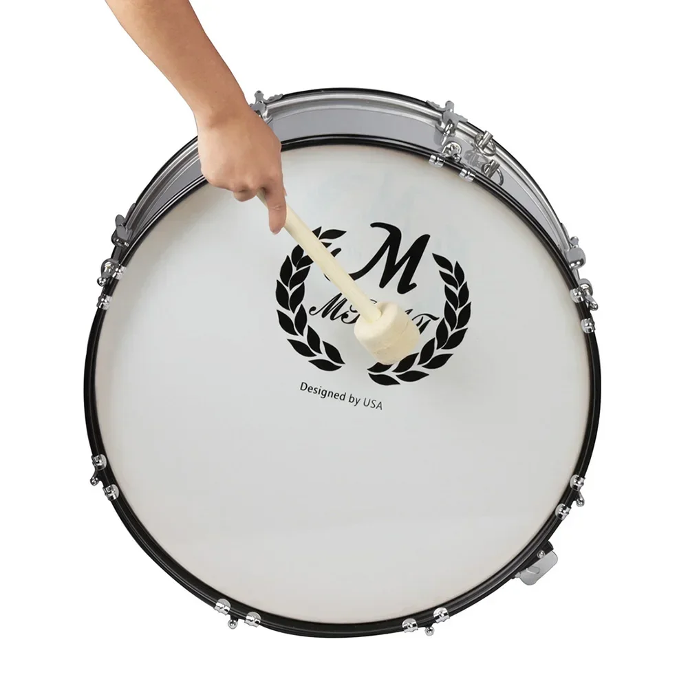 Wooden Mallet Drum Sticks Drumsticks Mallet for Military Drums Wool Felt Head Snare Drumsticks with Wood Handle