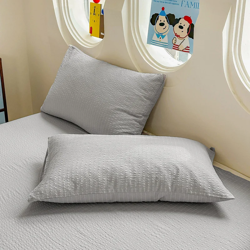 Soft & Skin‑Friendly Candy‑Color Puff Yarn Solid Pillowcase, Pillow Protector
