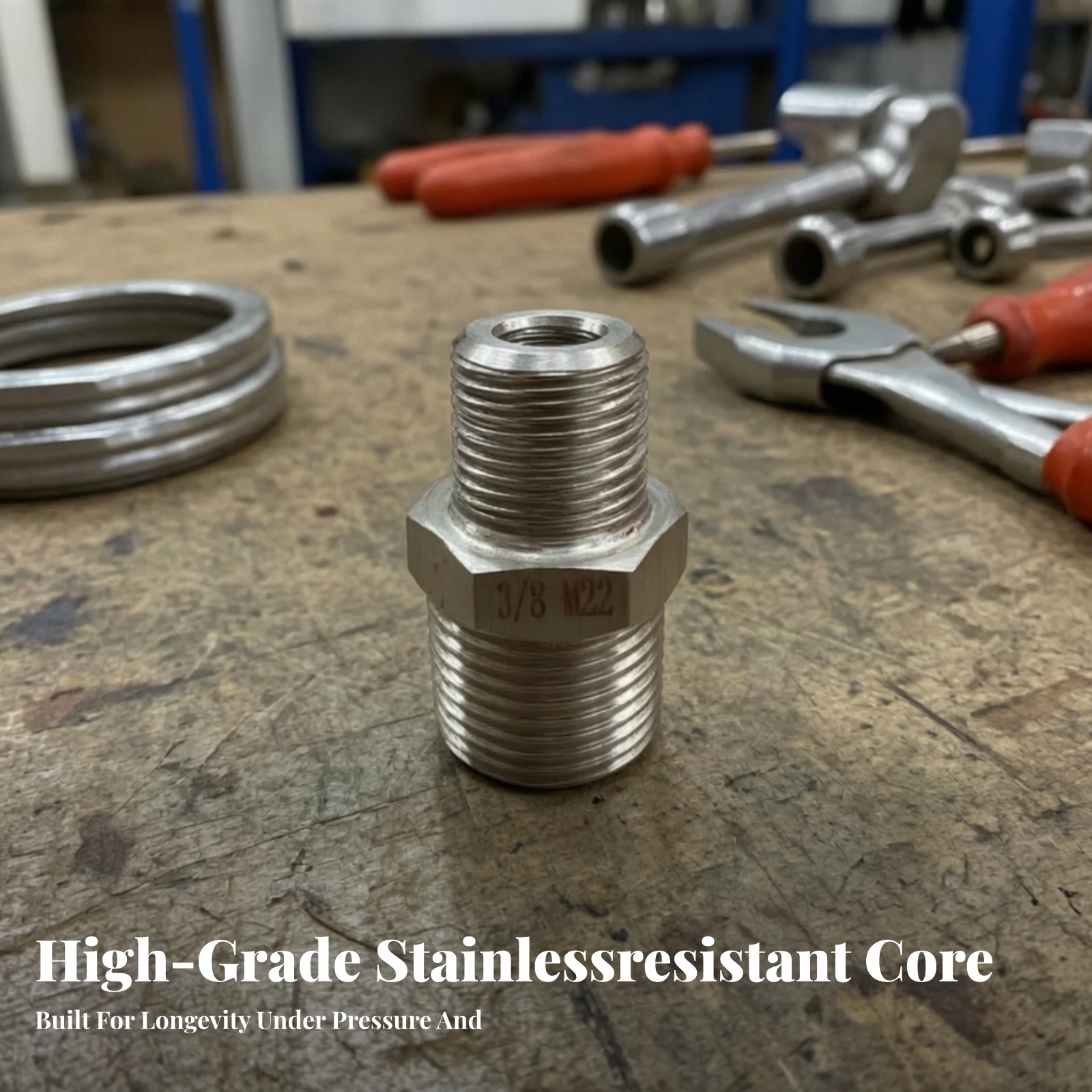 Hex Adapter with Male Threads Compact Threaded Adapter Hardware Corrosion-Resistant for Maintenance Technicians