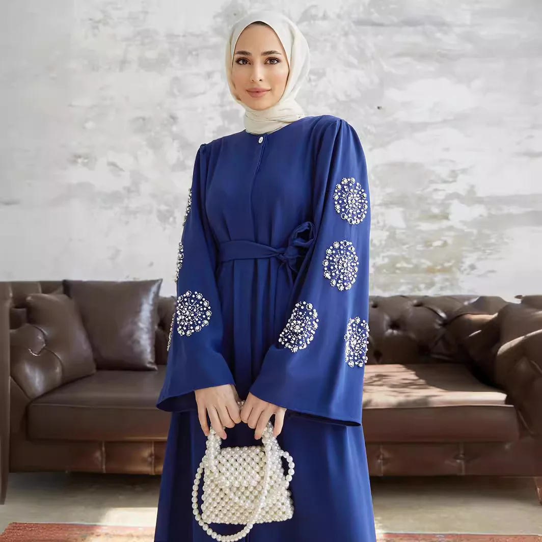 Muslim dresses for women, Muslim clothing, heavy-duty, beaded, with diamonds, elegant, abaya, long dresses