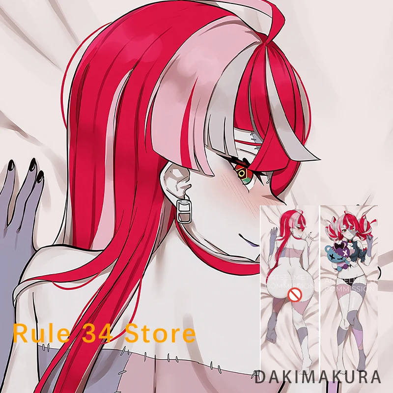 Hololive اندونيسيا Holoro Kureiji Ollie Dakimakura أنيمي مزدوجة الوجهين طباعة الحياة حجم وسادة للجسم غطاء المخدة