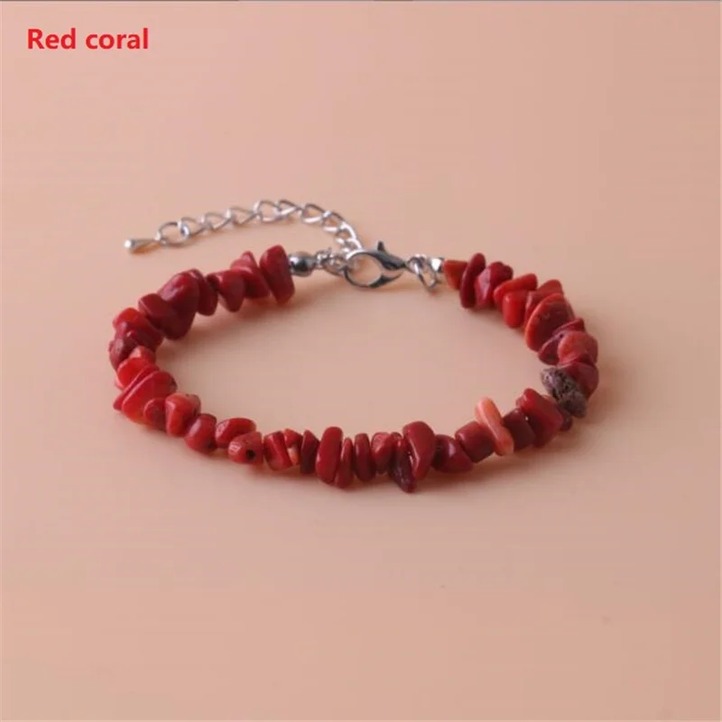 Trendy Jewelry Non Radiant Natural Red Gravel Bracelet Women's Purple Crystal Garnet Irregular Crystal Bracelet Lobster Buckle 3