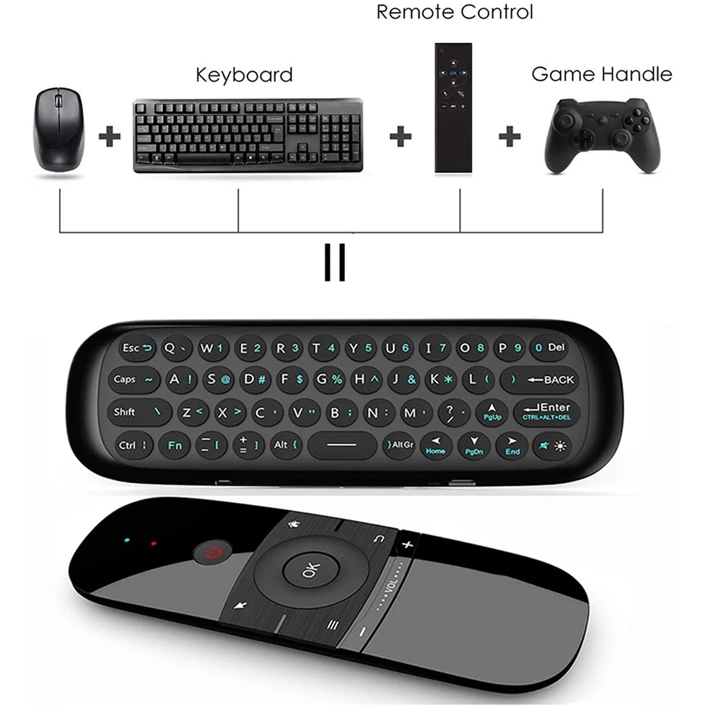 Air Remote W1 2.4G Air Mouse Wireless Keyboard Infrared Remote Learning 6-Axis Motion Sense Remote for Android TV BOX