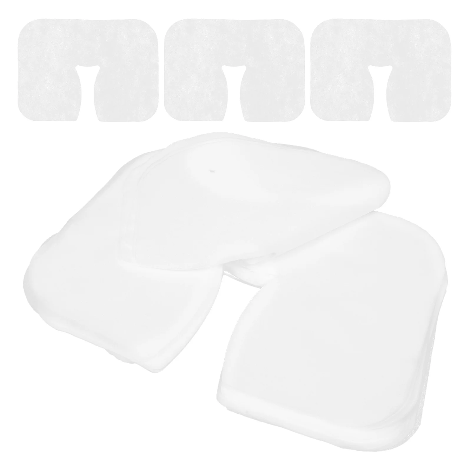 

100Pcs Face Rest Cover Microfiber Soft Disposable Massage Bed Face Hole Pads for Salon Spa Massage Therapy Use
