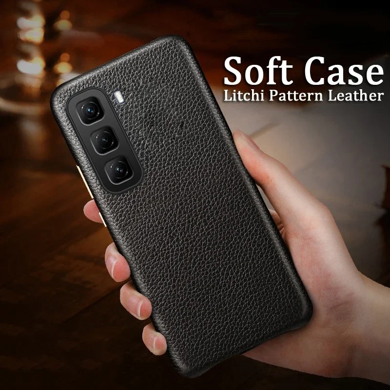 

Durable Genuine Leather Case For Moto G96 G56 G86 Power Cover Full Wrapped Litchi For Moto G56 G96 G86 Power Phone Cases