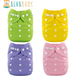 U PICK 1pc ALVABABY Solid Color Diaper Washable Baby Cloth Nappy with 1pc Diaper insert