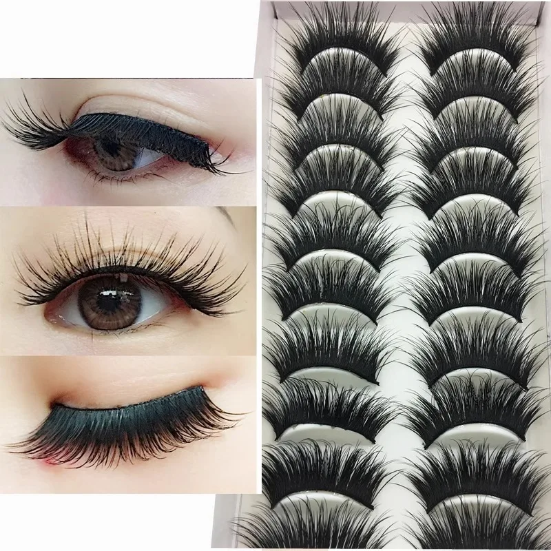 YOKPN Dicke übertriebene Leistung falsche Wimpern handgemachte schwarze Kreuz lange Wimpern realistische Cosplay Party Cat Eye Puppe Stil