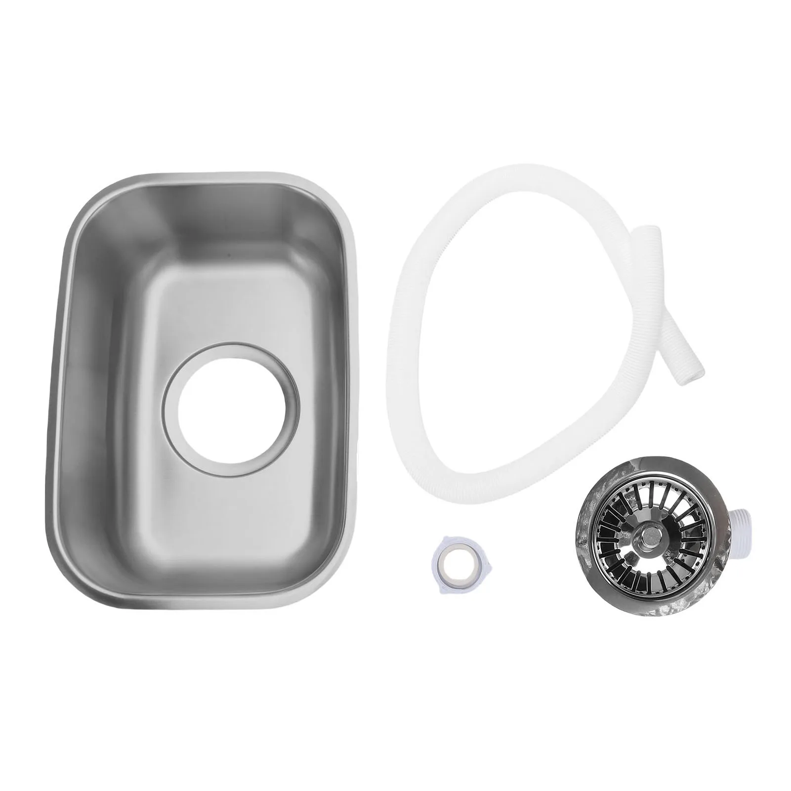

RV Sink Stainless Steel Mini Single Bowl Motorhomes Sink Wash Basin For Cars Boats Yachts RVs Accessories 12.6x8.66x4.72 in